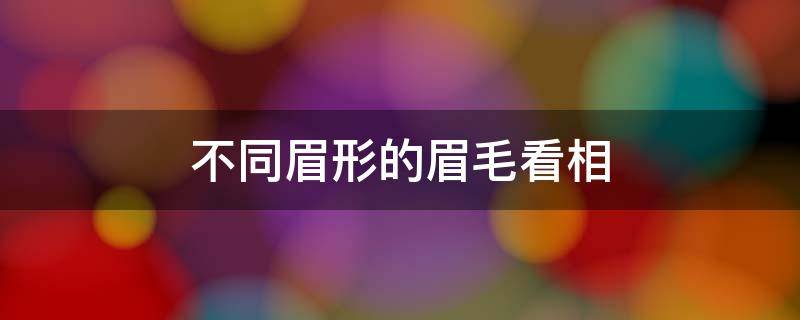 不同眉形的眉毛看相 眉毛和面相