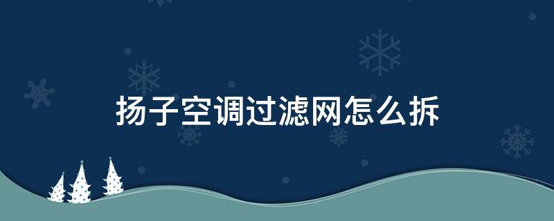 扬子空调过滤网怎么拆（扬子空调过滤网怎么拆下来清洗）