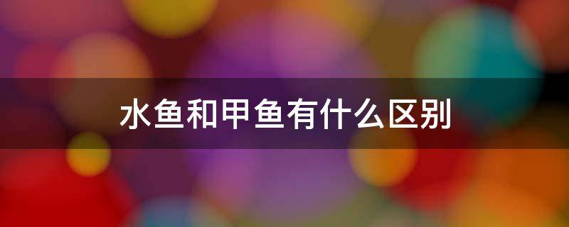 水鱼和甲鱼有什么区别 水鱼和甲鱼有什么不同?