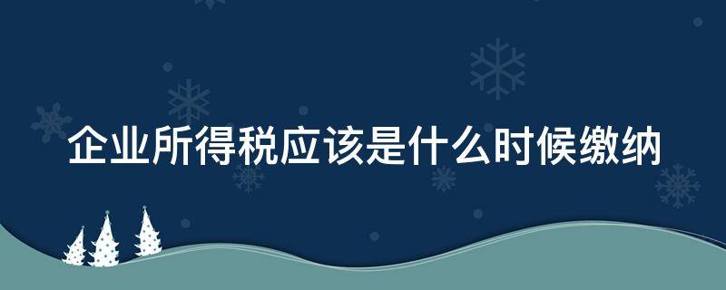 企业所得税应该是什么时候缴纳 企业所得税什么时候缴纳?