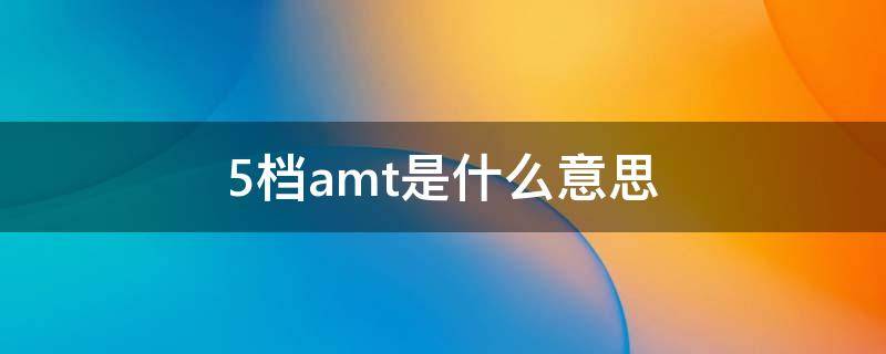 5档amt是什么意思（5挡AMT）