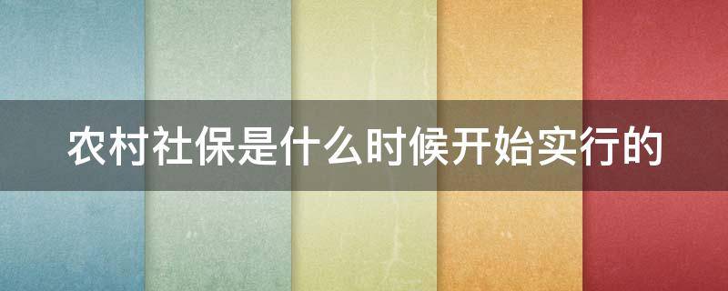 农村社保是什么时候开始实行的 农村社保是哪一年开始实行缴费