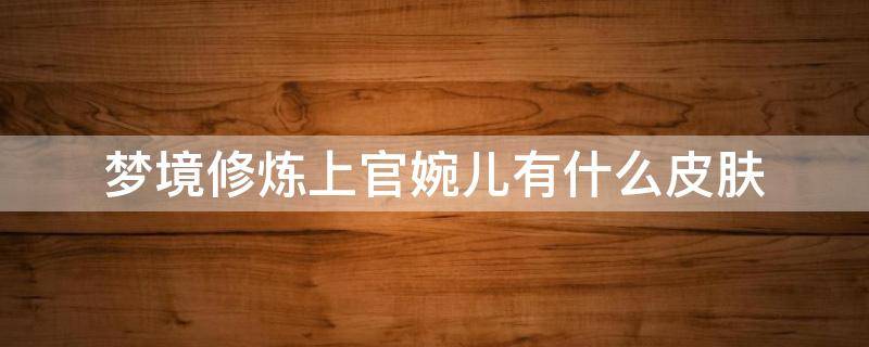 梦境修炼上官婉儿有什么皮肤 梦境修炼上官有哪些皮肤