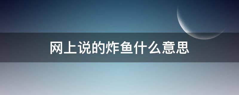 网上说的炸鱼什么意思（炸鱼有意思吗）