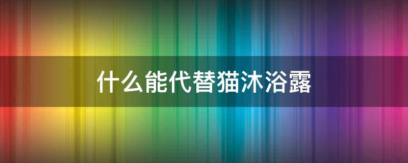 什么能代替猫沐浴露 什么可以代替猫沐浴露