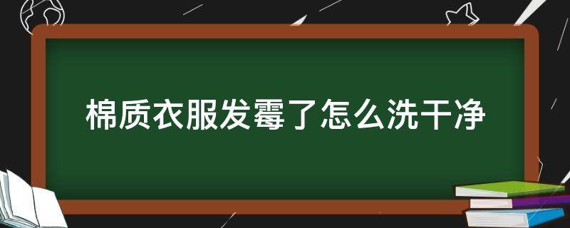 棉质衣服发霉了怎么洗干净 发霉的棉衣服用什么洗能洗掉