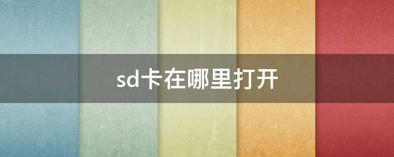 sd卡在哪里打开（苹果手机sd卡在哪里打开）