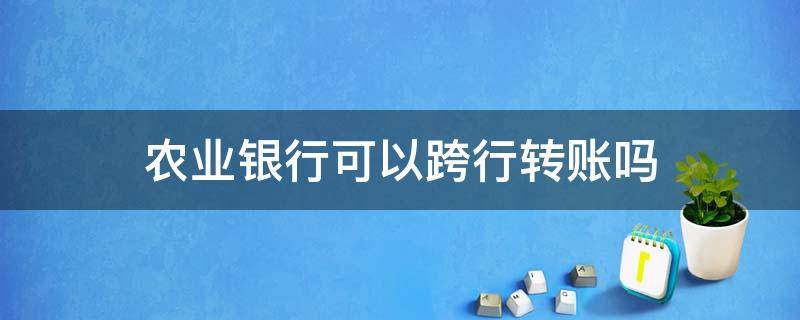 农业银行可以跨行转账吗 农业银行可以跨行转账吗多久到账