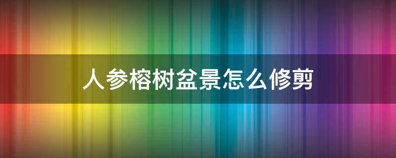 人参榕树盆景怎么修剪 人参榕盆景修剪方法