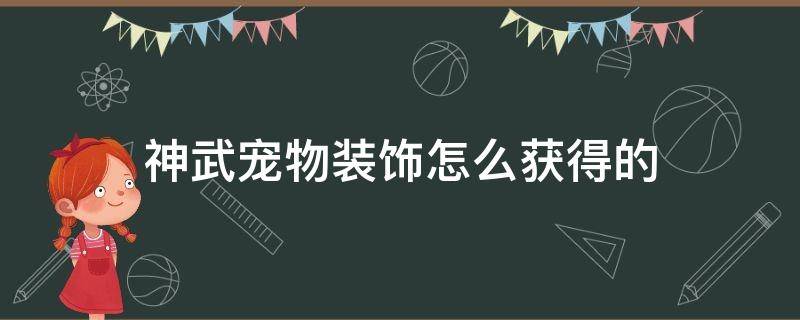 神武宠物装饰怎么获得的（神武宠物饰品怎么获得）