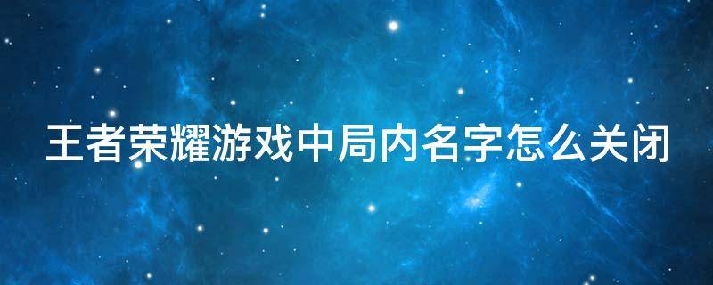 王者荣耀游戏中局内名字怎么关闭（王者荣耀游戏中局内名字怎么关闭掉）