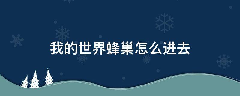 我的世界蜂巢怎么进去（我的世界蜂巢怎么进入）