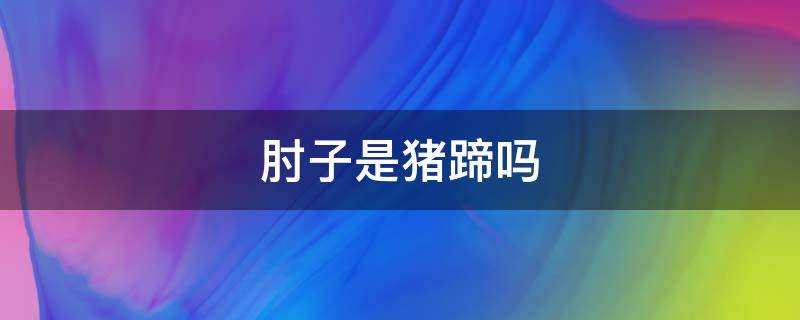 肘子是猪蹄吗 猪蹄髈是肘子吗