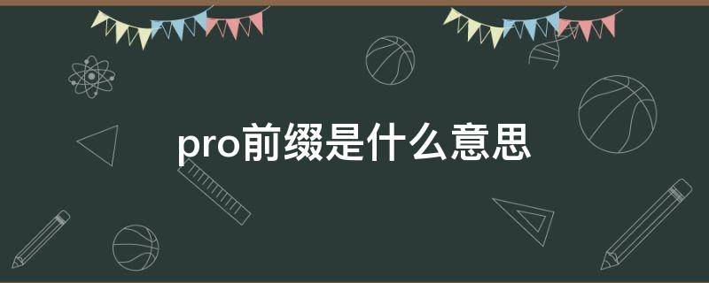 pro前缀是什么意思（pro前缀是什么意思啊）