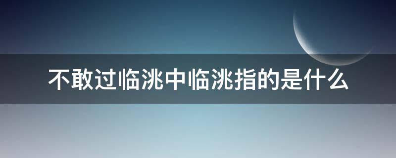 不敢过临洮中临洮指的是什么 不敢过临洮临洮的意思是