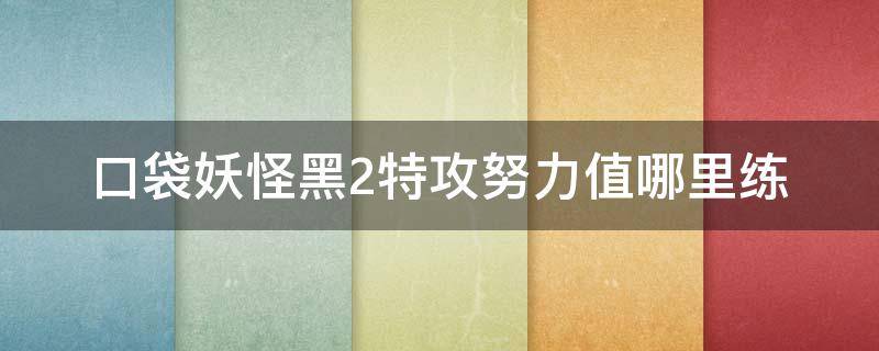口袋妖怪黑2特攻努力值哪里练（口袋妖怪黑2物攻努力值）