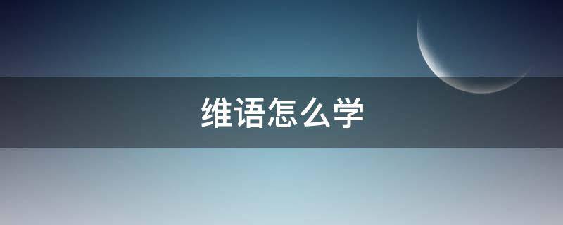 维语怎么学（维语怎么学快）