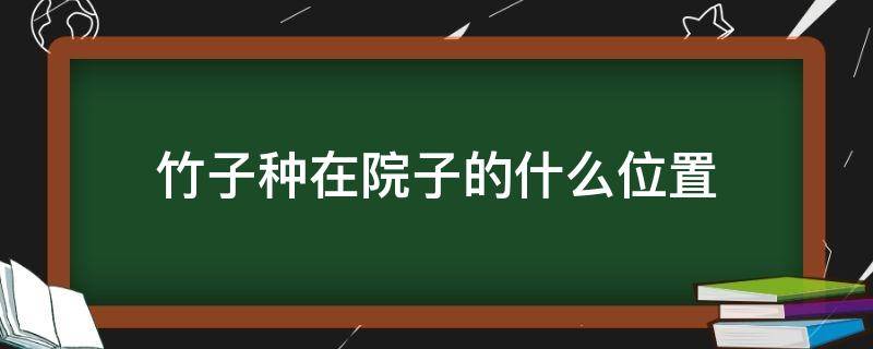 竹子种在院子的什么位置（竹子种在院子的什么位置设计图）