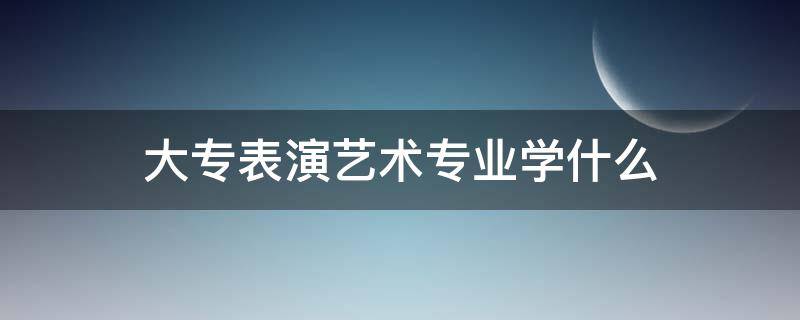 大专表演艺术专业学什么（大专表演艺术专业学什么课程）