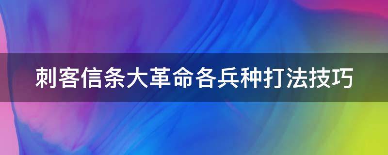 刺客信条大革命各兵种打法技巧（刺客信条大革命100%攻略）