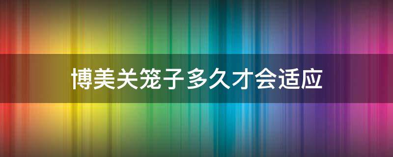 博美关笼子多久才会适应 3个月的博美关在笼子里还是放出来好