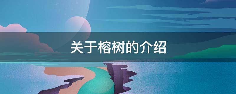 关于榕树的介绍 榕树的介绍简介