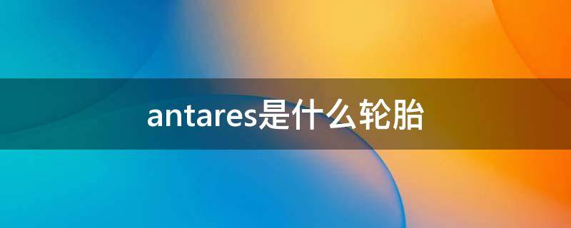 antares是什么轮胎（anttan是什么轮胎）