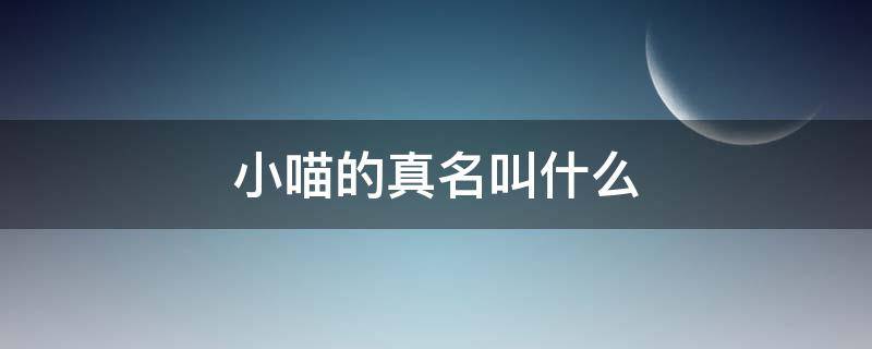 小喵的真名叫什么（喵喵的真名叫什么）