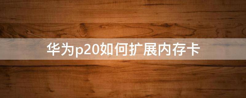 华为p20如何扩展内存卡 华为p20怎么内存扩展