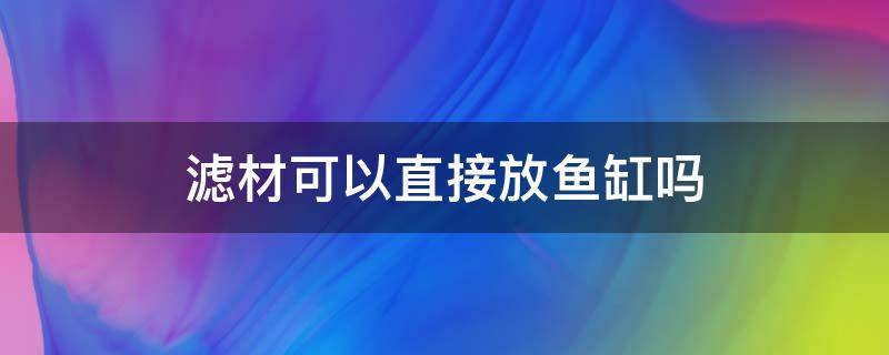 滤材可以直接放鱼缸吗 滤材能直接放在鱼缸里吗