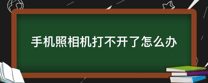 手机照相机打不开了怎么办（手机照相机打不开了怎么回事）