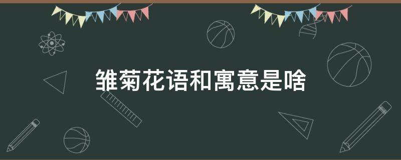 雏菊花语和寓意是啥 雏菊花的花语和寓意是什么