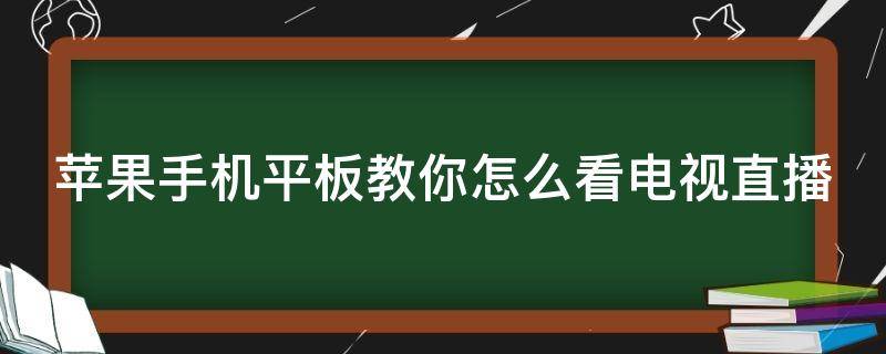 苹果手机平板教你怎么看电视直播 苹果ipad怎么看电视直播节目