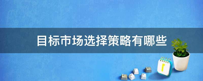 目标市场选择策略有哪些（目标市场选择策略有哪些?各自优缺点是什么?）