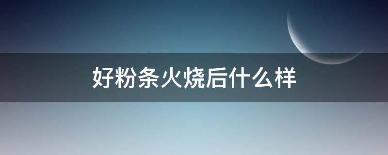 好粉条火烧后什么样 粉条用火烧了之后什么样的是好的