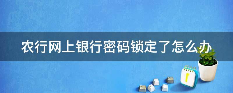 农行网上银行密码锁定了怎么办（农行网上银行密码锁定了怎么办呢）