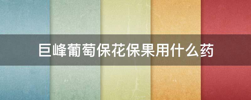 巨峰葡萄保花保果用什么药（巨峰葡萄保花保果特效药）