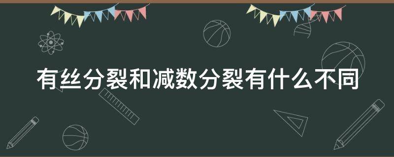 有丝分裂和减数分裂有什么不同