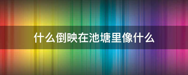 什么倒映在池塘里像什么（夏天什么倒映在池塘里像什么）