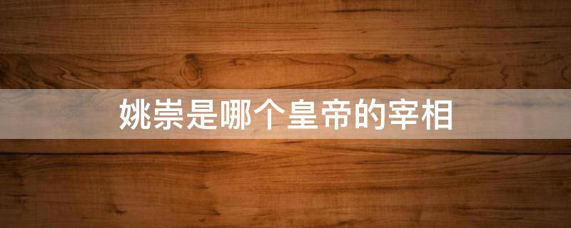 姚崇是哪个皇帝的宰相 姚崇是武则天时期的宰相吗