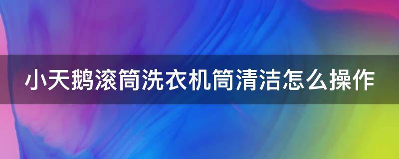 小天鹅滚筒洗衣机筒清洁怎么操作（小天鹅滚筒洗衣机怎样清洁）