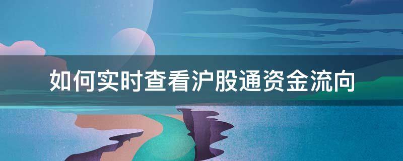 如何实时查看沪股通资金流向（怎么看沪股通实时资金流向）