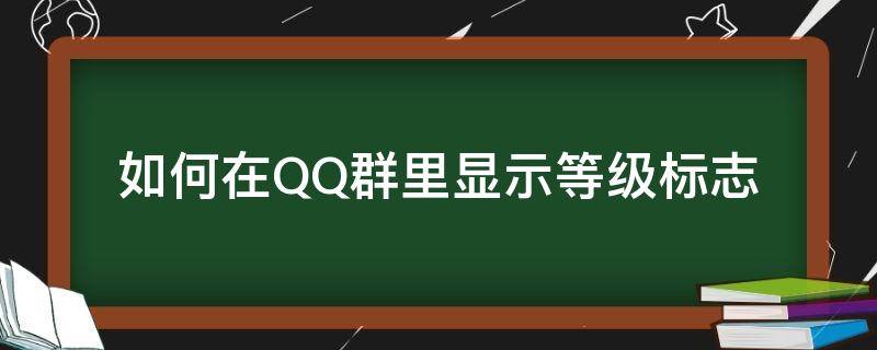 如何在QQ群里显示等级标志（qq群没有等级标志）