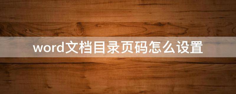 word文档目录页码怎么设置 word文档怎样设置目录页码