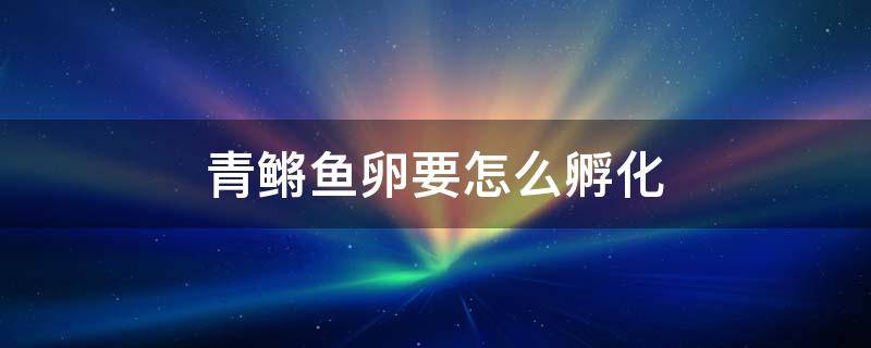 青鳉鱼卵要怎么孵化（青鳉鱼卵要怎么孵化温度）