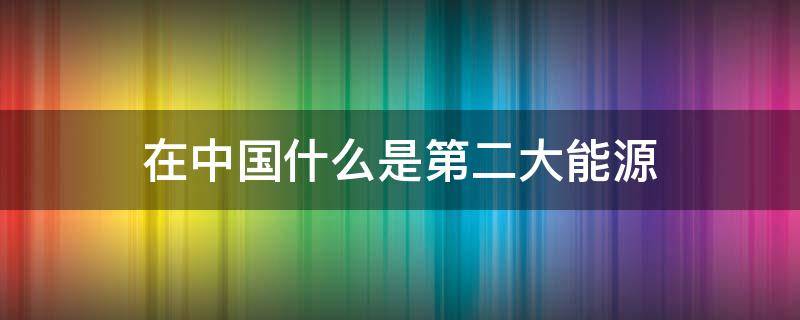 在中国什么是第二大能源（在中国什么是第二大能源仅次于石油）