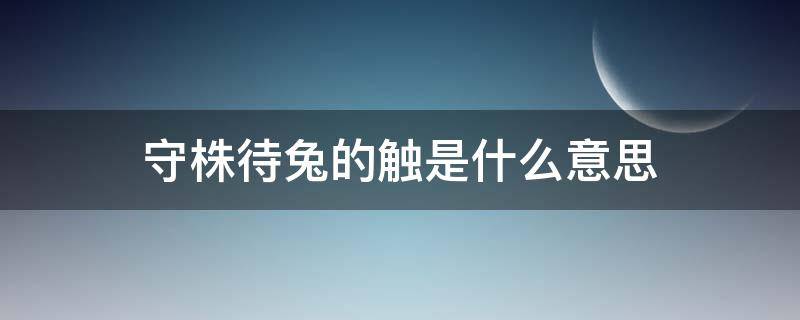 守株待兔的触是什么意思（守株待兔的注释）