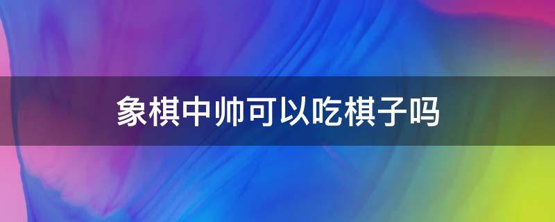 象棋中帅可以吃棋子吗 中国象棋的帅可不可以吃其他棋子