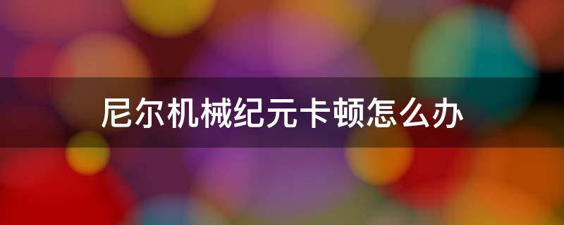 尼尔机械纪元卡顿怎么办（尼尔机械纪元很卡怎么办）