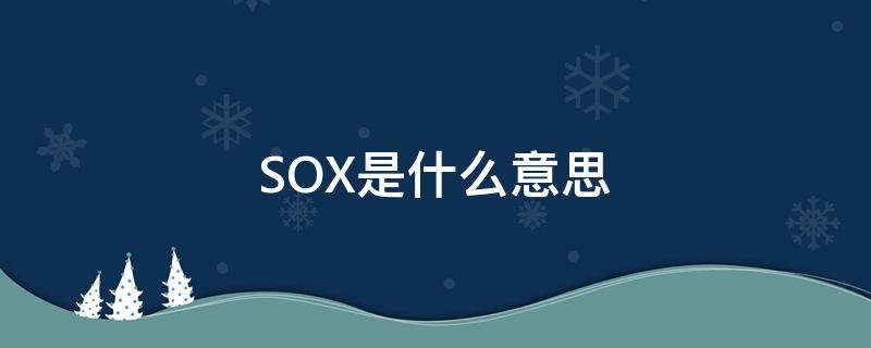 SOX是什么意思 sox是什么意思英语